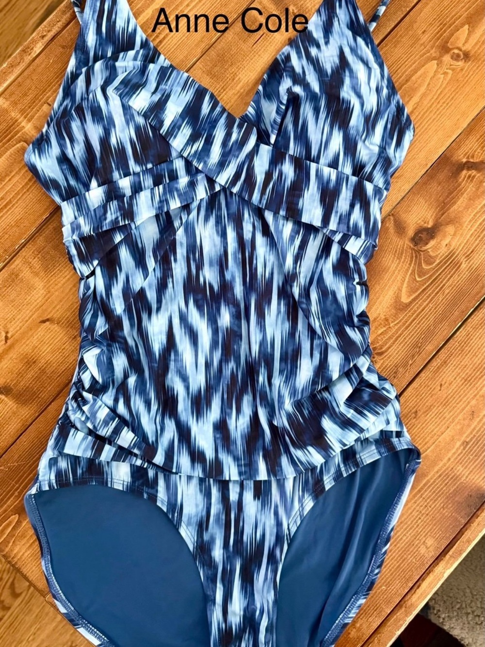 Anne Cole Navy and Light Blue Printed One-Piece Swimwear from Macys